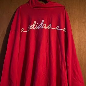 Adidas long sleeve hooded T-shirt size med 10/12.